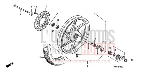 FRONT WHEEL CBF125MB de 2011